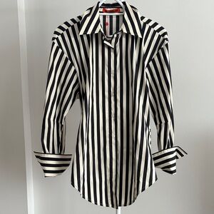 Simon Miller Black and White Striped Shirt
